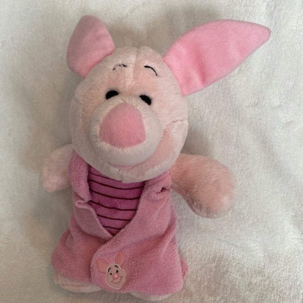 Disney Pink piglet plush Winnie the Pooh stuffed toy with blanket 13”